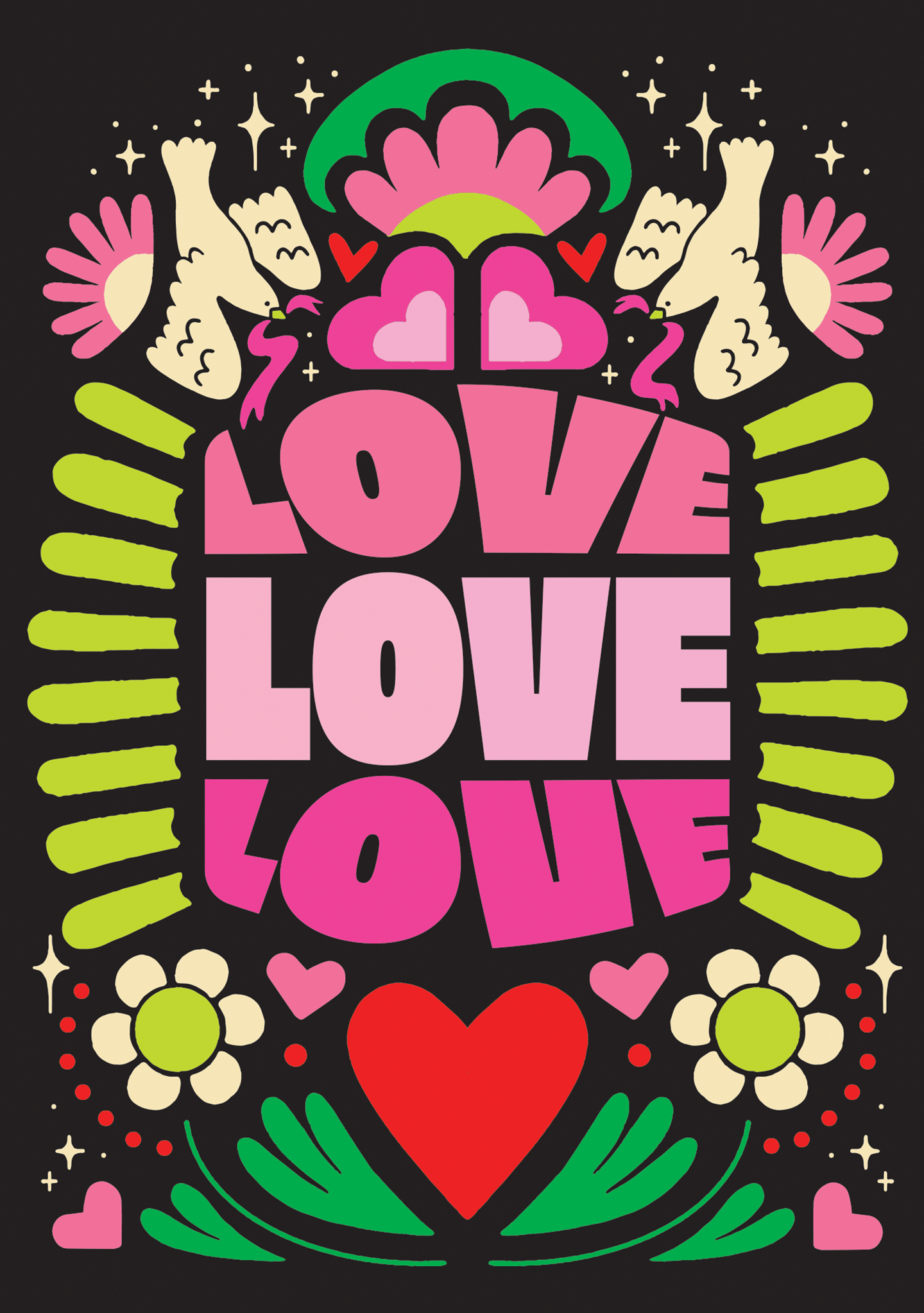 Love Love Love Vibrant Valentine's Day