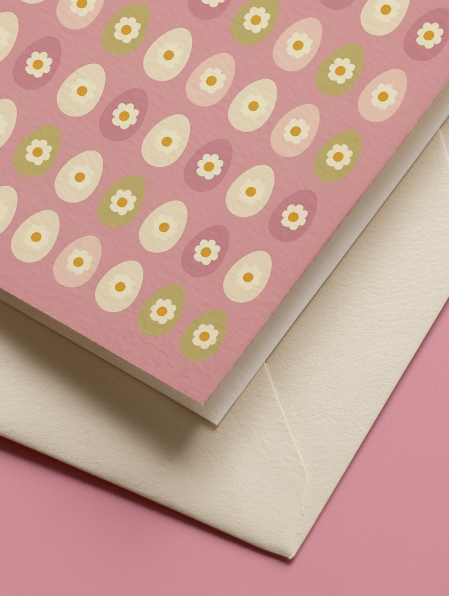 Charming Daisies Easter Card mockup 3