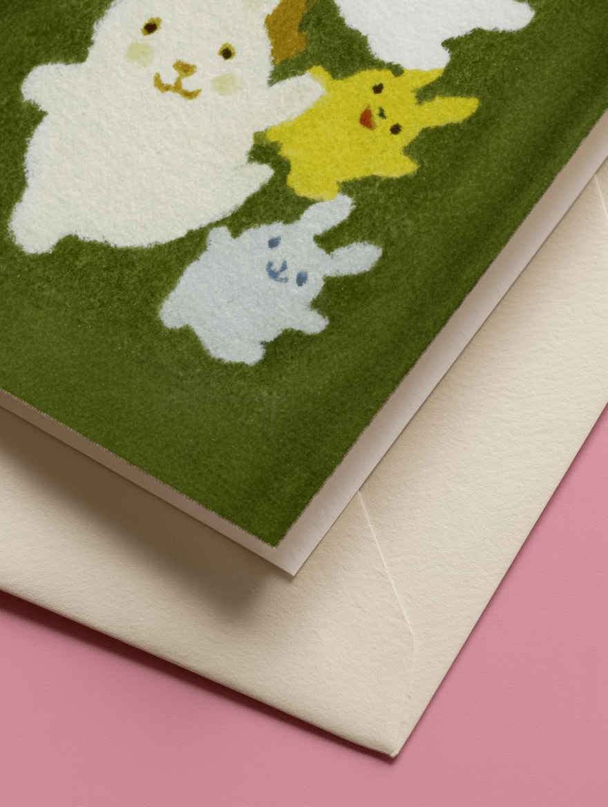 Bunny Parade Cheer Card mockup 3