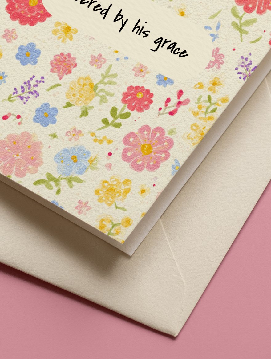 Graceful Blooms Greeting Card mockup 3