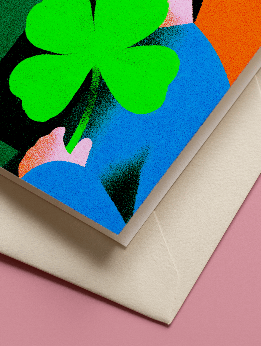 Lucky Charm Wishes Card mockup 3