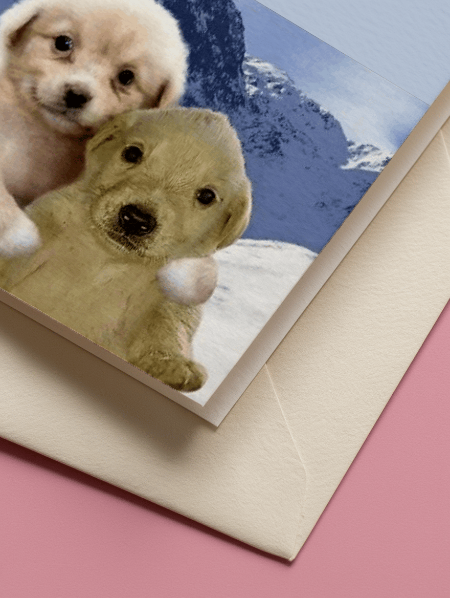 Puppy Love Duo Card mockup 3