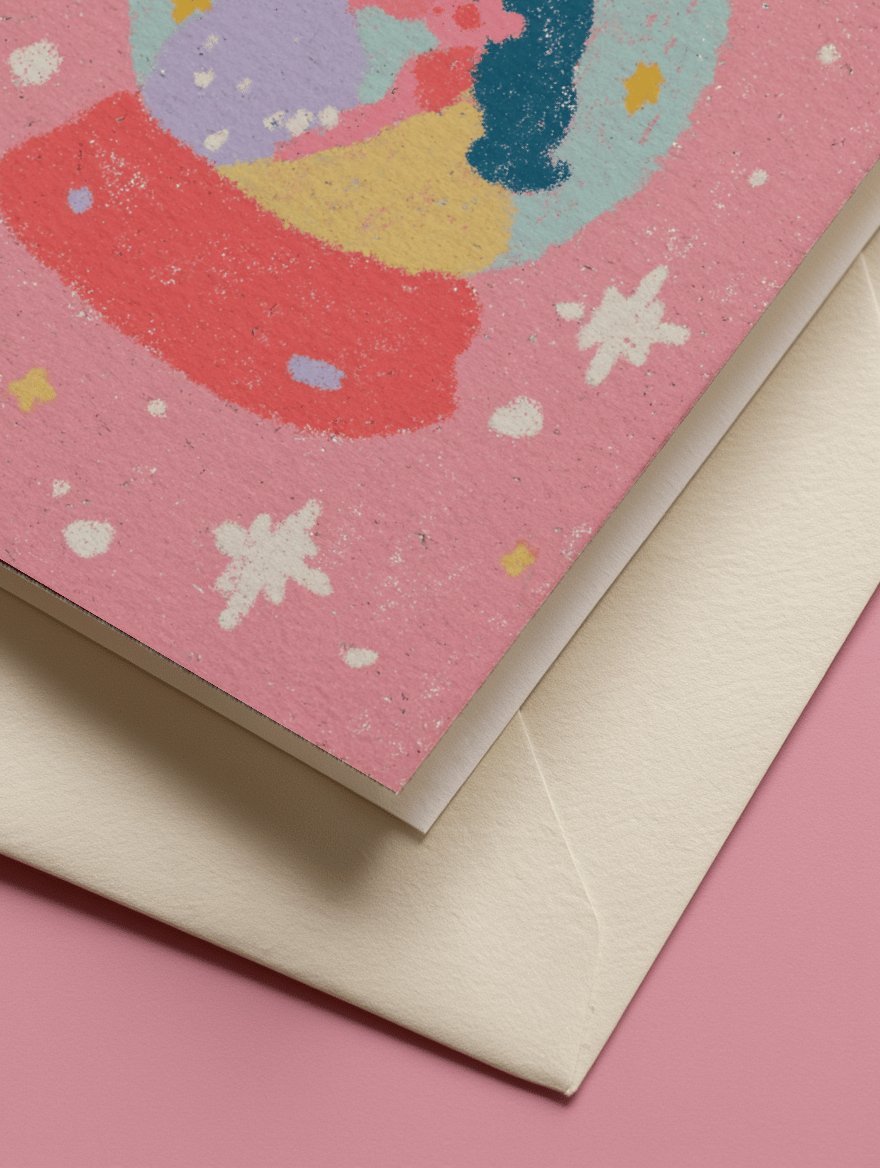 Cosmic Love Snow Globe Card mockup 3