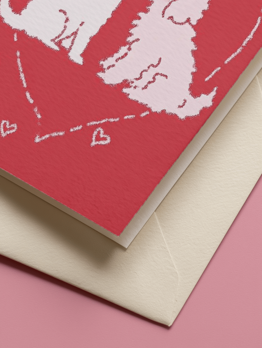 Adorable Puppy Love Greeting Card mockup 3
