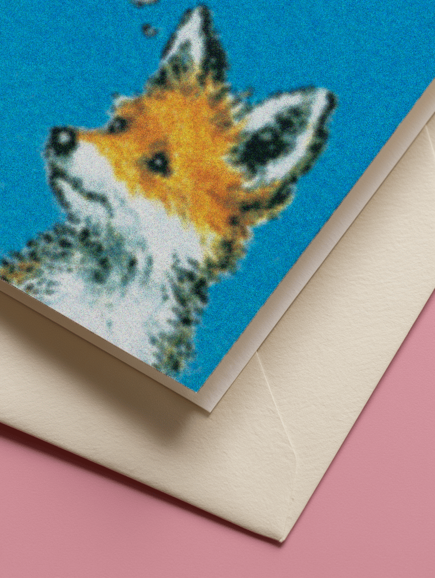 Thinking of You Fox Card mockup 3