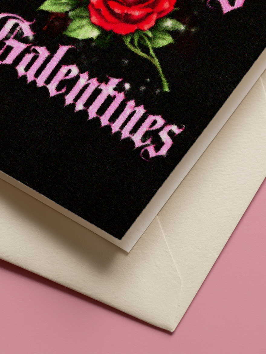 Galentine's Day Roses Card mockup 3