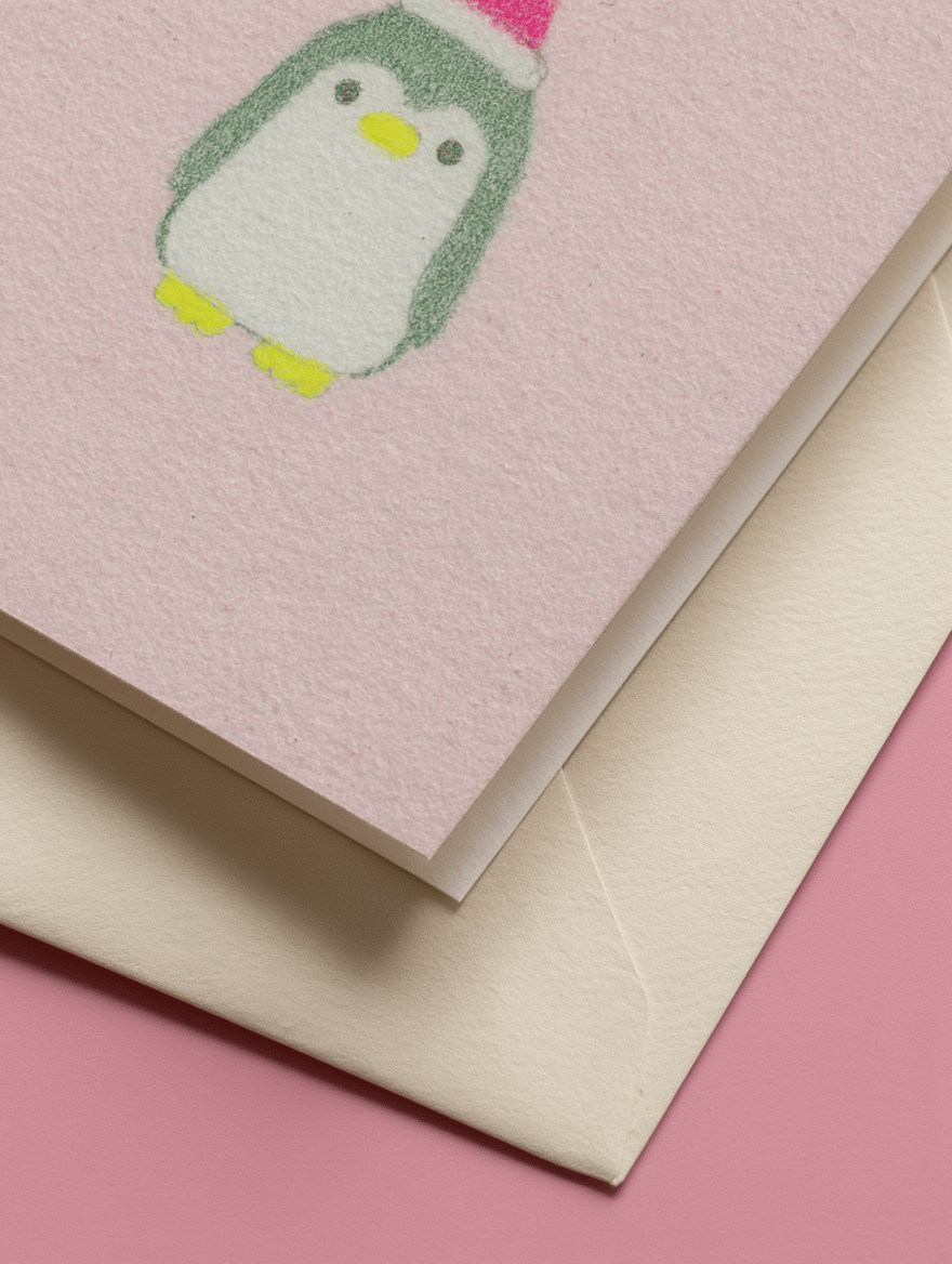 Adorable Penguin Holiday Card mockup 3