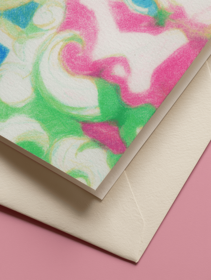 Vibrant Santa Art Christmas Card mockup 3