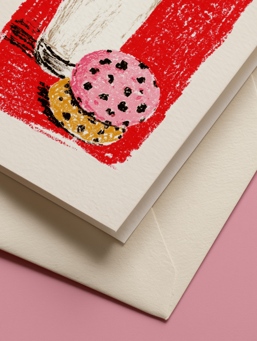 Milk & Cookies Love Card mockup 3