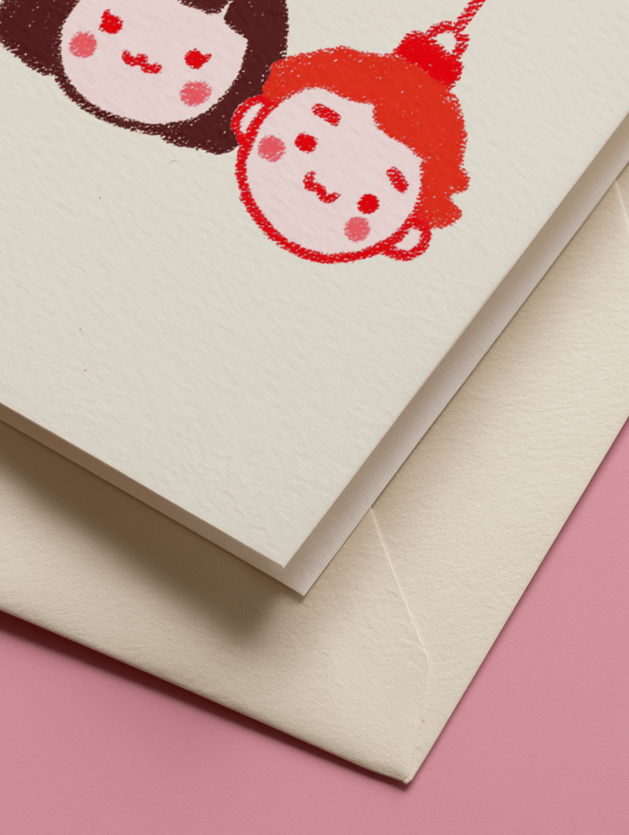 Adorable Ornament Faces Card mockup 3