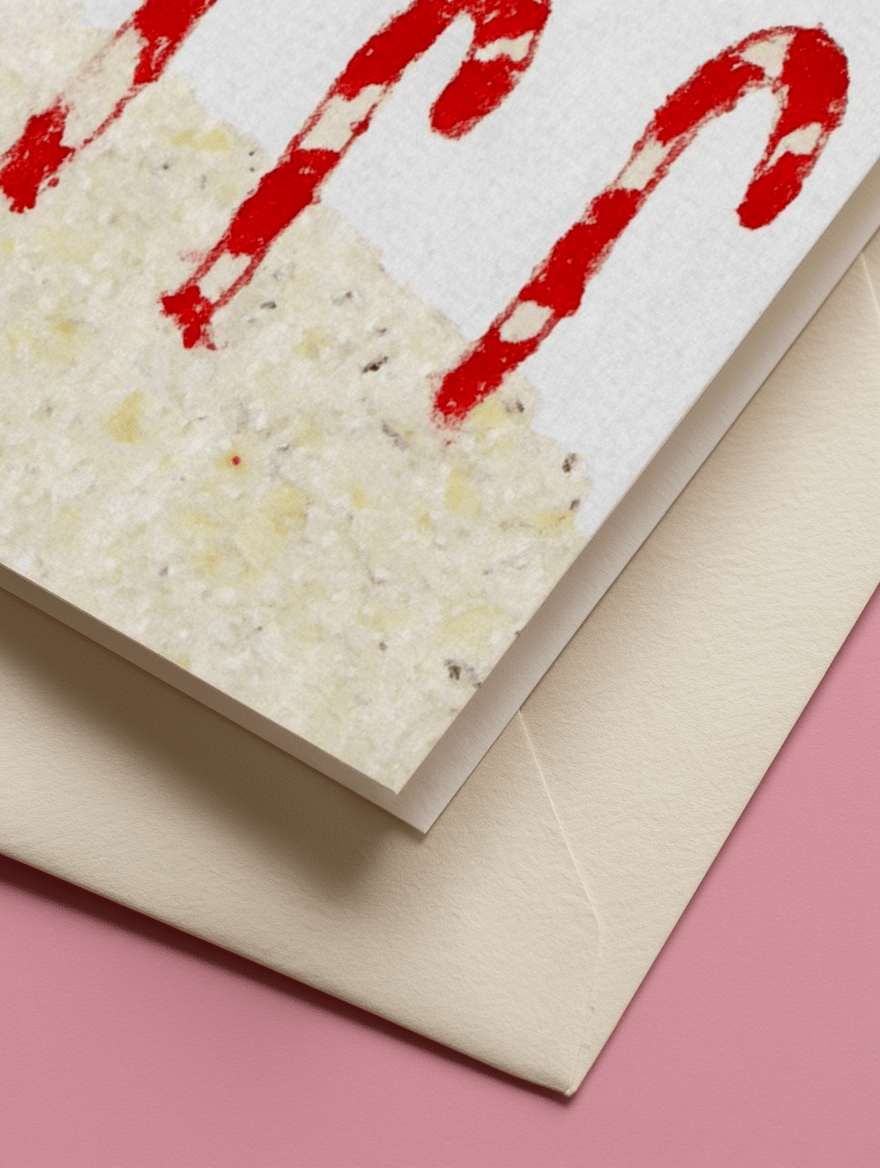 Candy Cane Holiday Cheer Card mockup 2