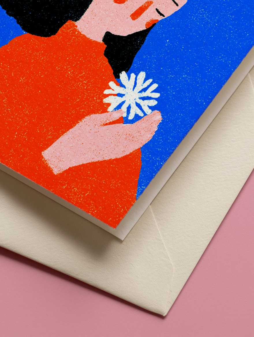 Warm Christmas Thoughts Card mockup 3