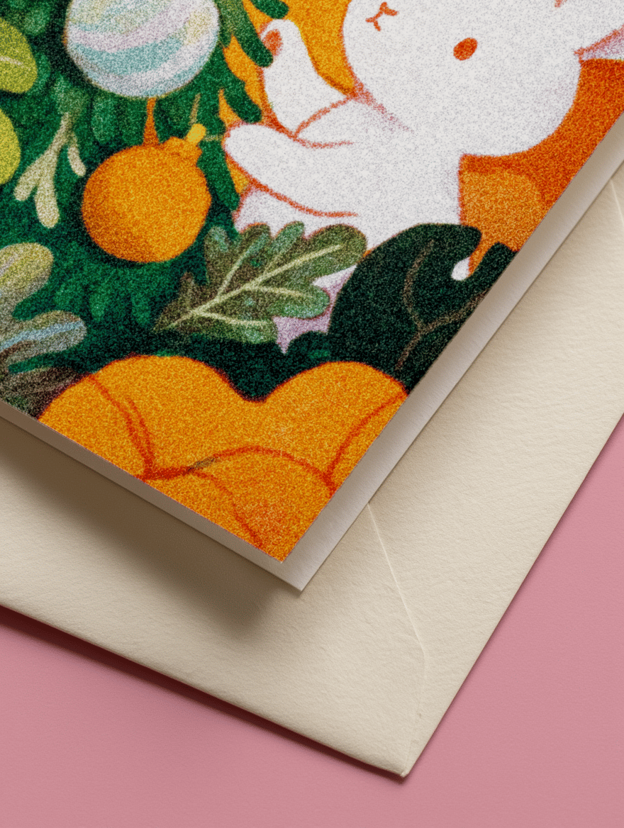Festive Bunny Holiday Card mockup 2