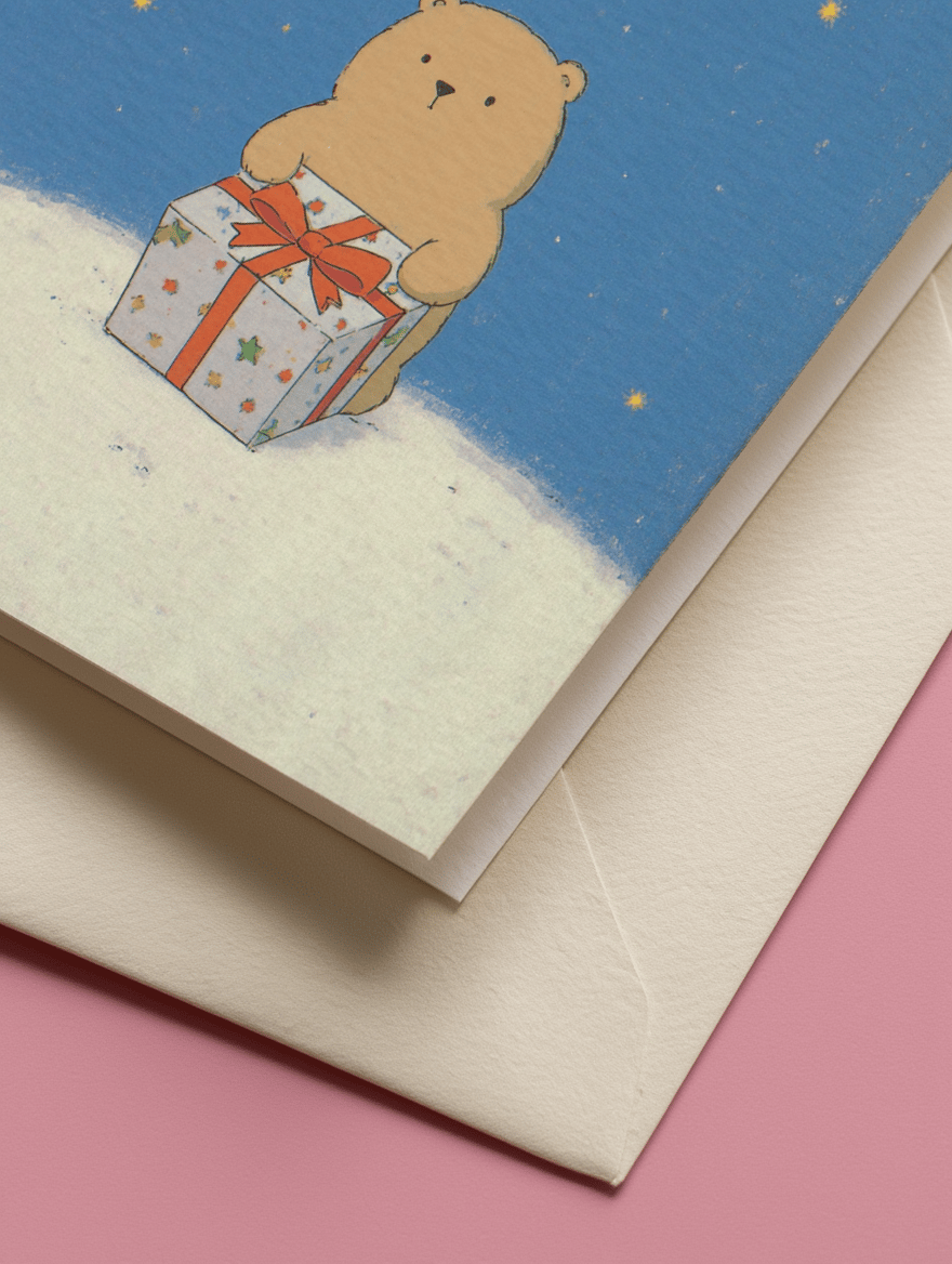 Sweet Gift Bear Surprise Card mockup 2