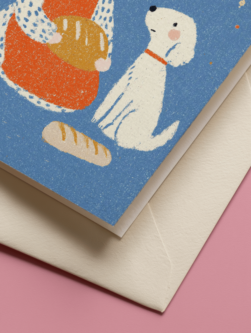 Warm Wishes with Bread and Furry Friend mockup 3