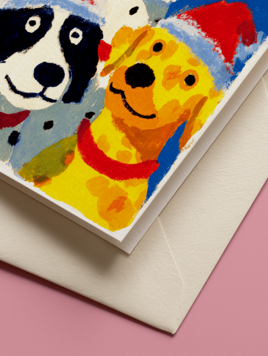 Festive Holiday Dogs Card mockup 3