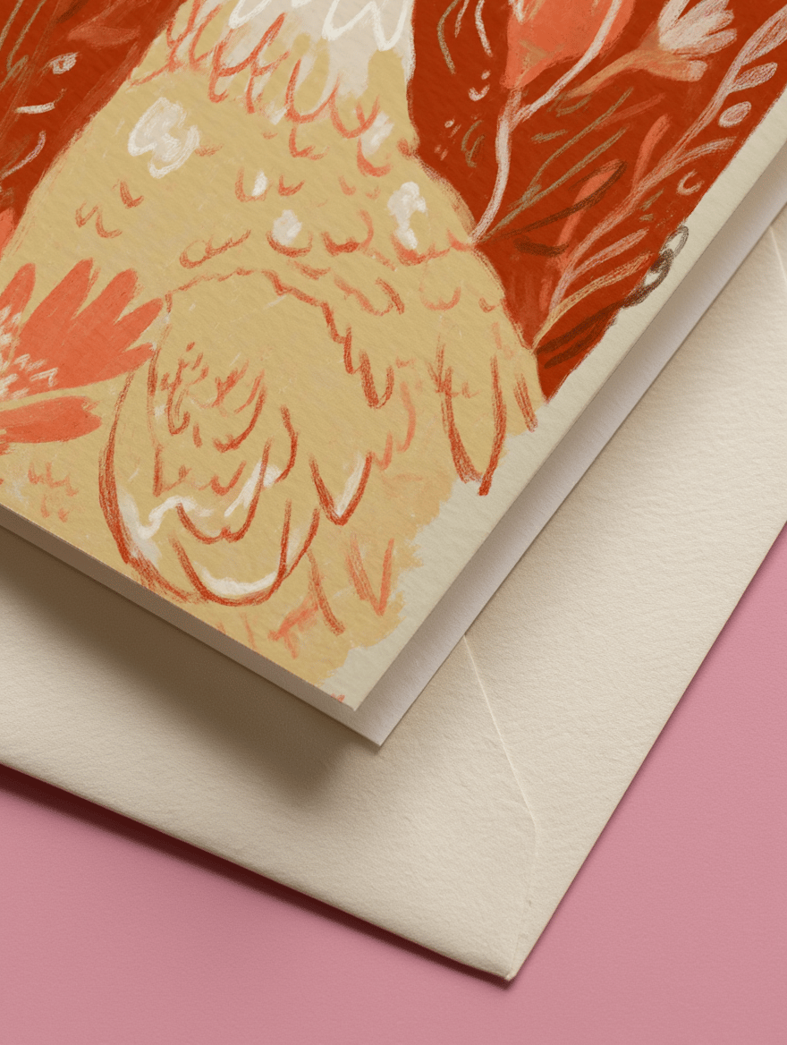 Whimsical Turkey Greeting Card mockup 3