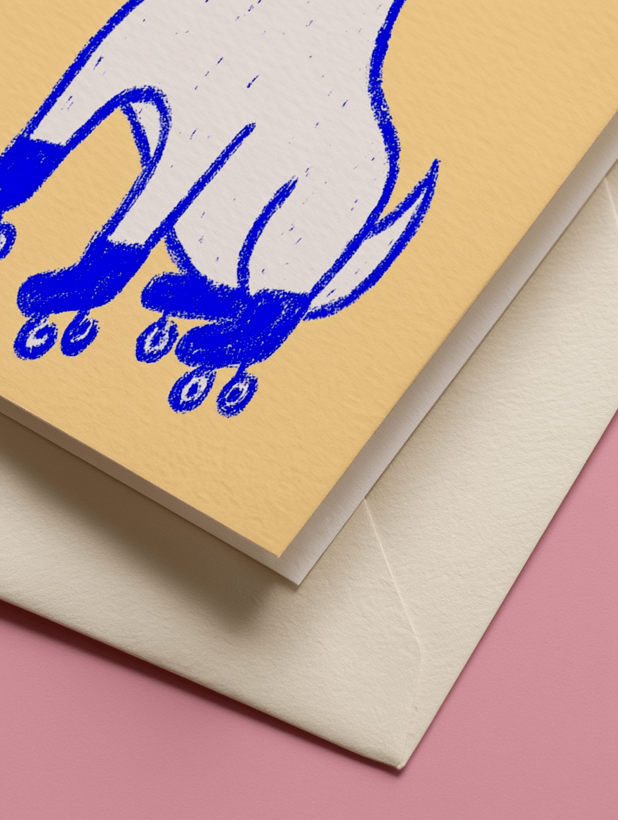Roller Skating Surprise Card mockup 3