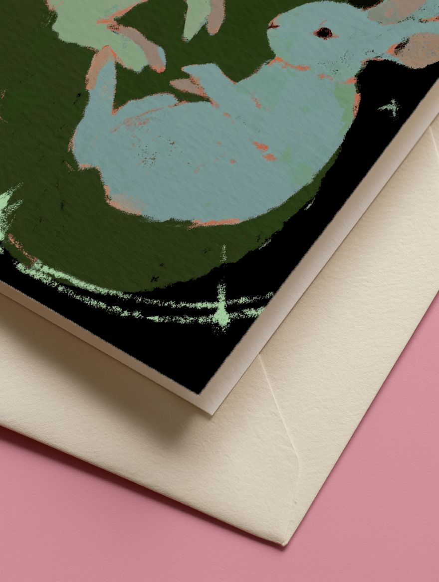 Moonlit Bunny Bliss Card mockup 3