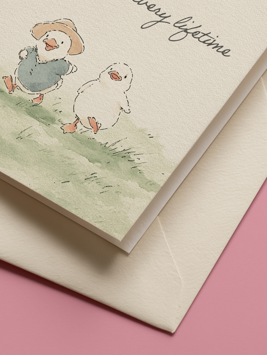 Eternal Companionship Duck Card mockup 3