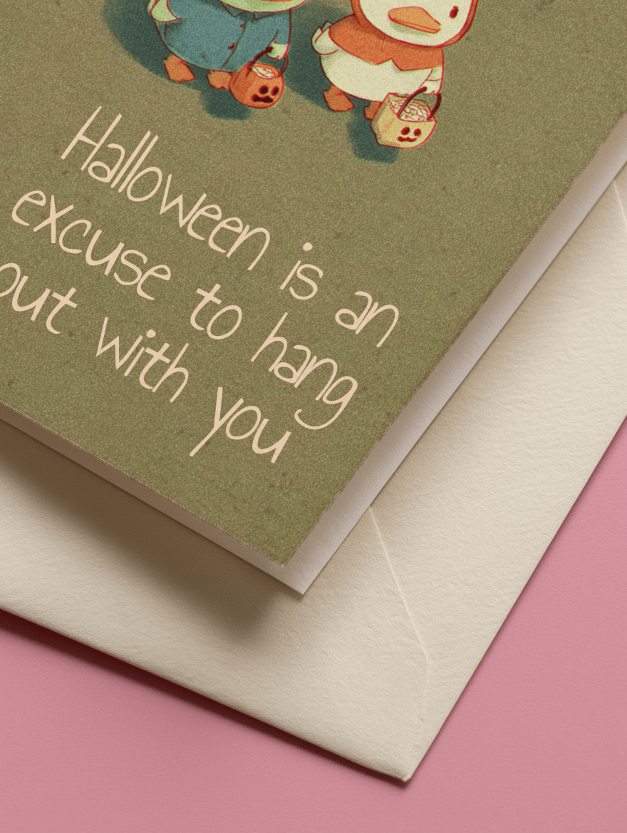 Cute Halloween Hangout Card mockup 3