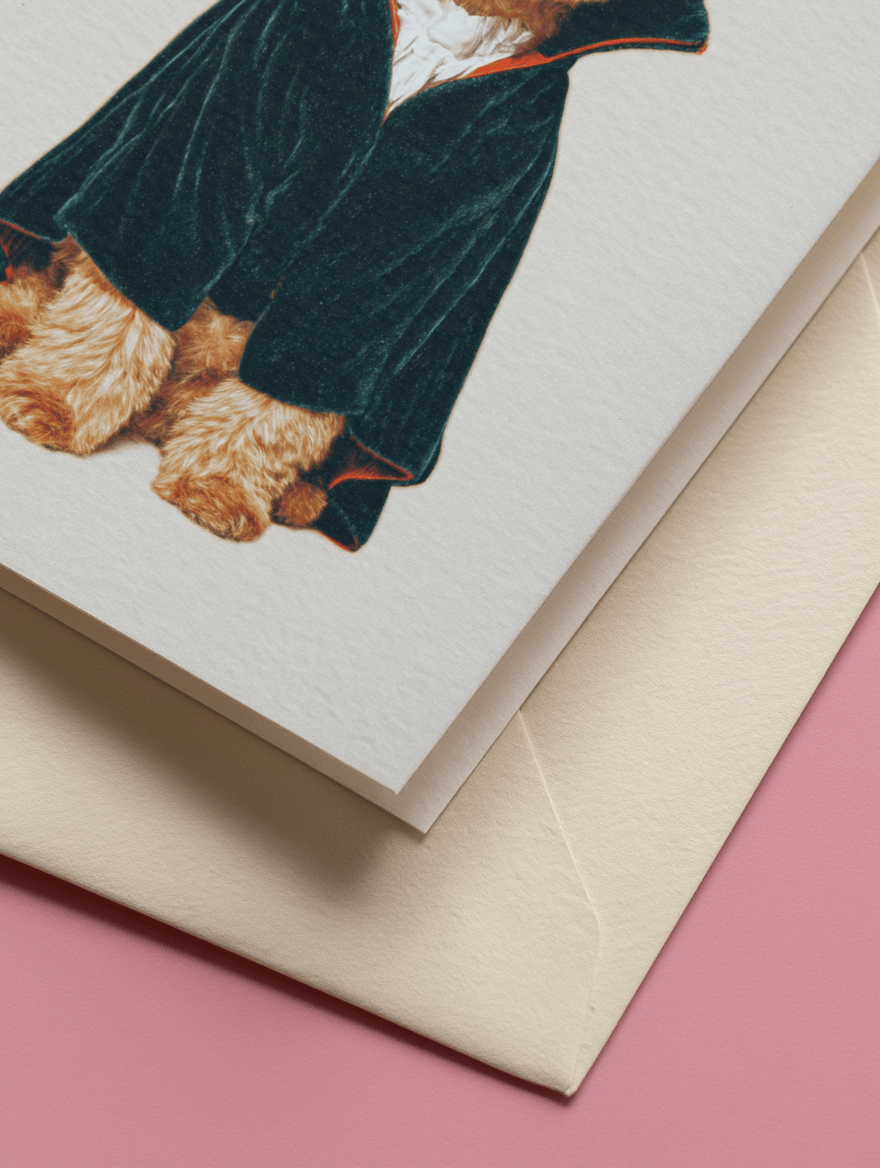 Cute Pup in Costume Card mockup 3