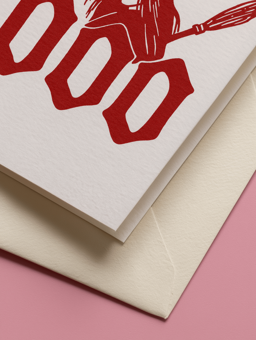 Spooky Witch Boo Card mockup 3