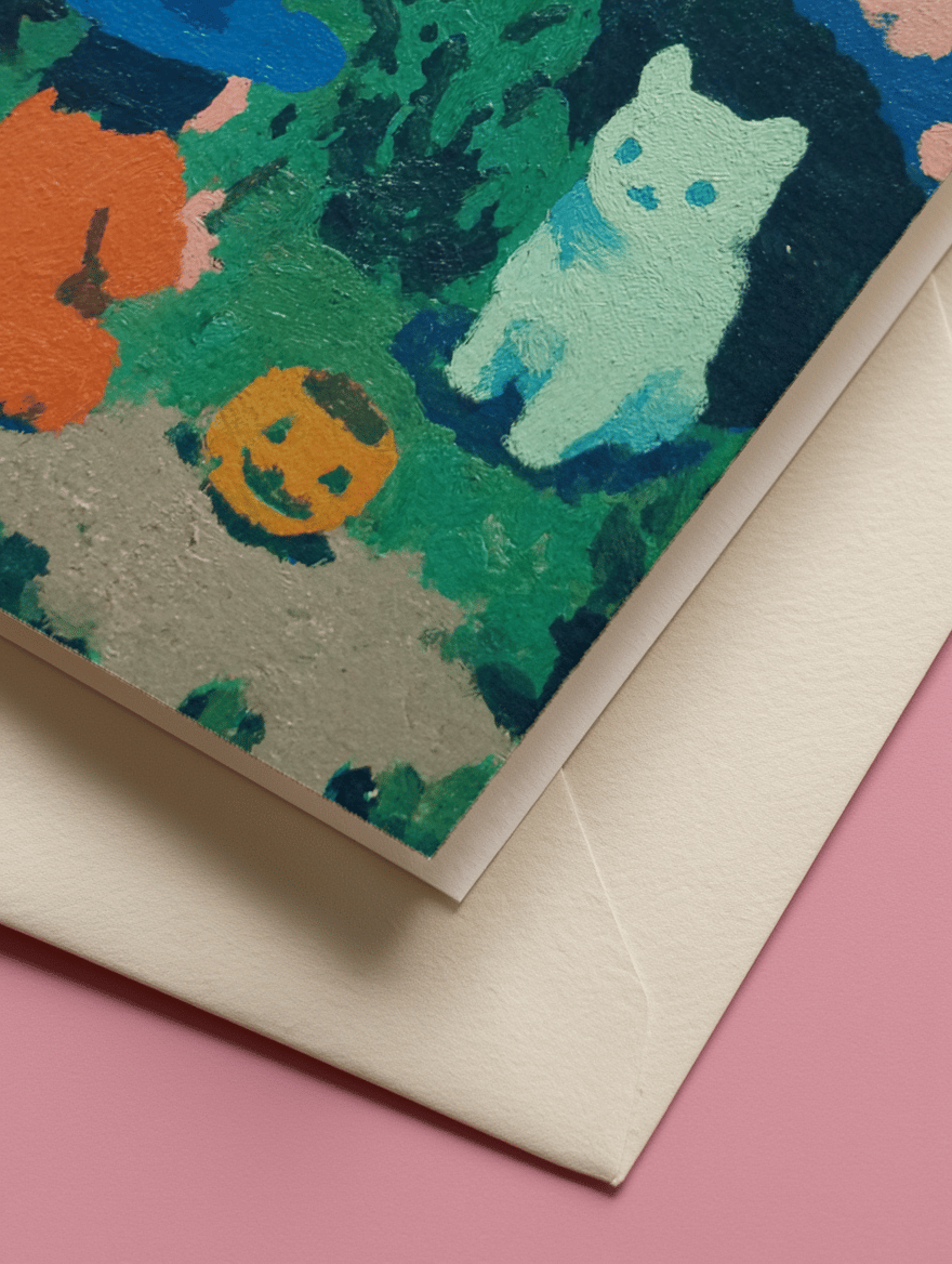 Enchanting Witch and Ghostly Cat mockup 3