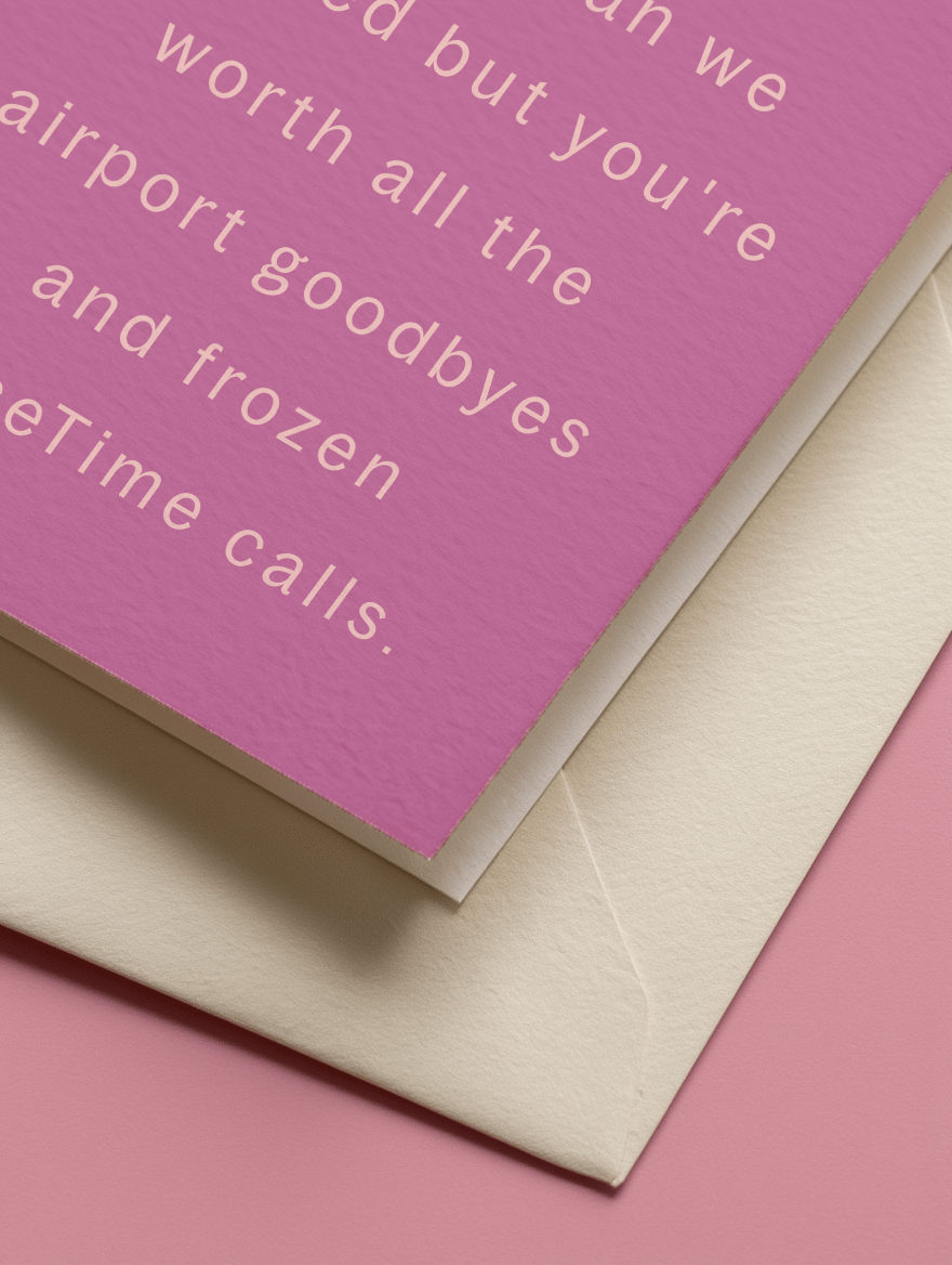 Worth the Distance Love Card mockup 3