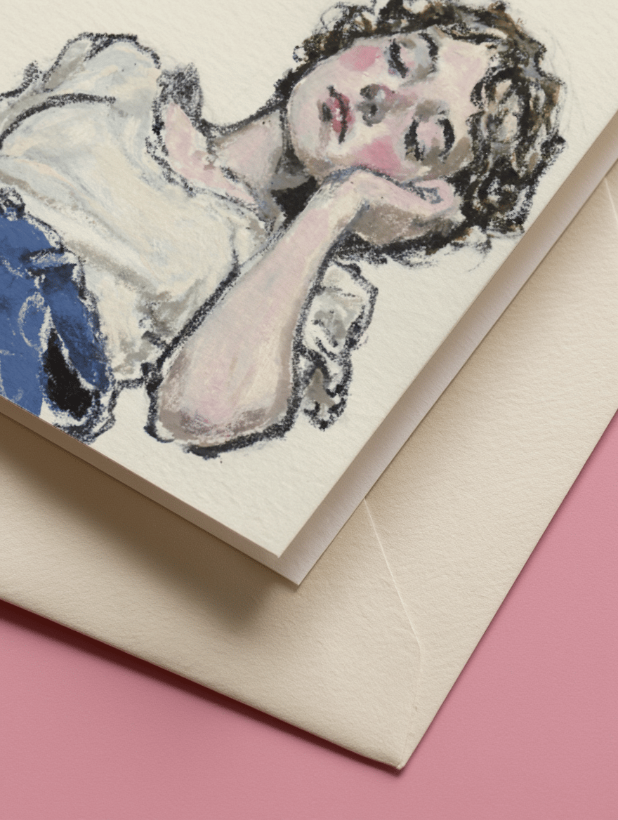Always On My Mind Dreaming Girl Card mockup 3