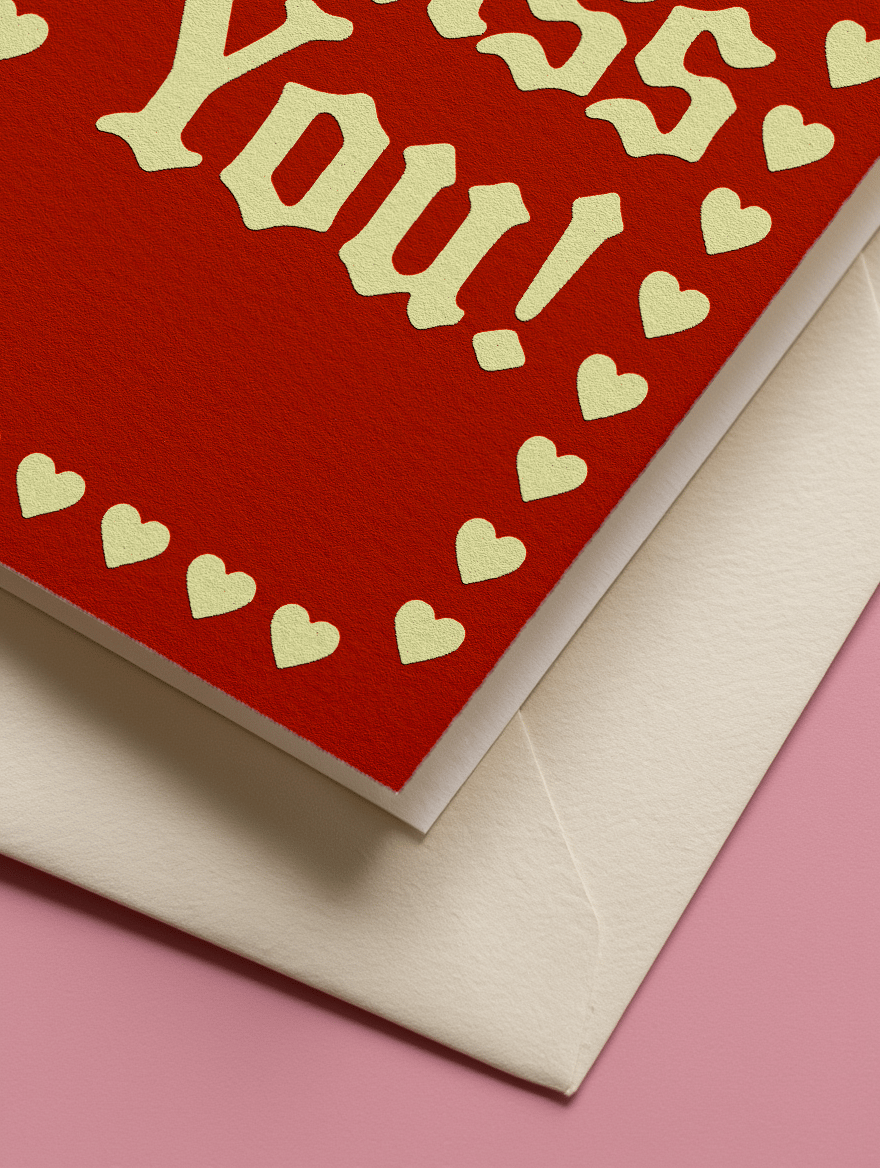 Miss You Heart Border Card mockup 3