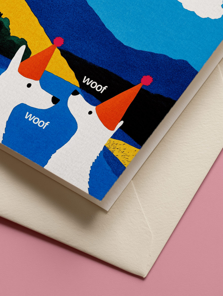 Singing Dogs Happy Birthday Card mockup 3