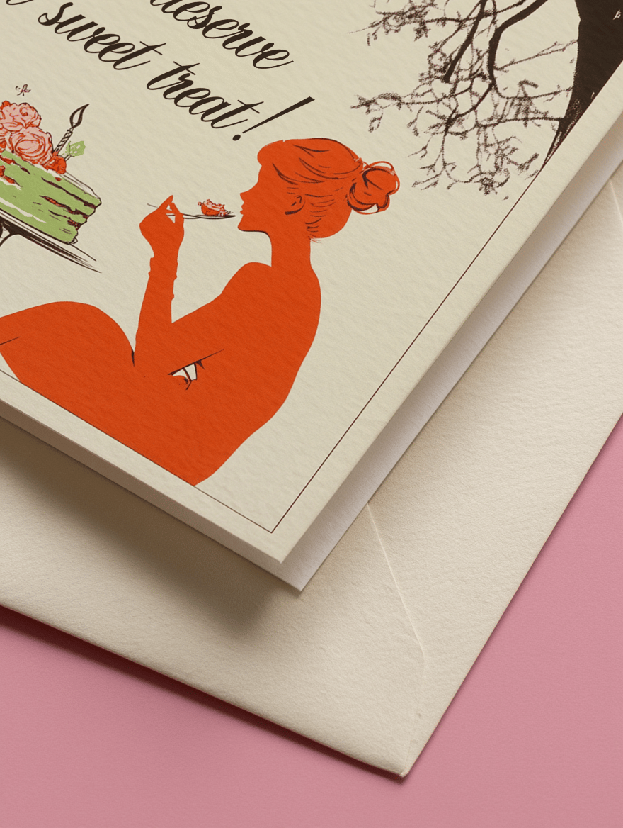 You Deserve a Sweet Treat Birthday Card mockup 3