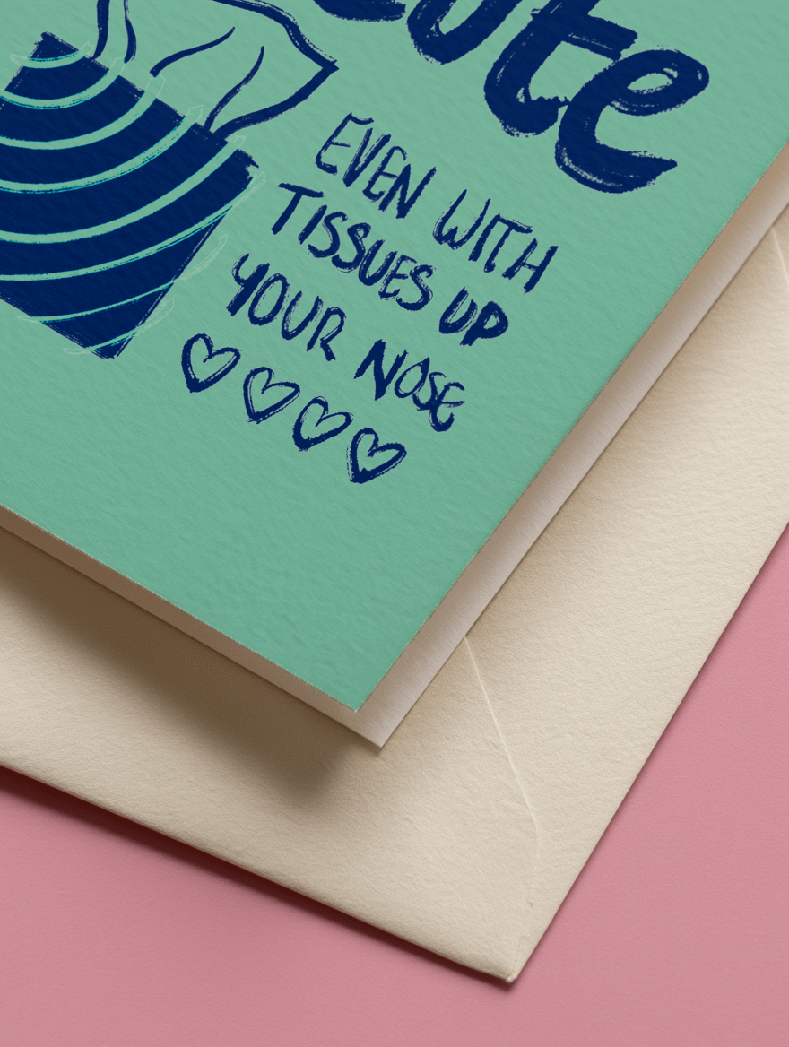 Cute Even With Tissues Card mockup 3