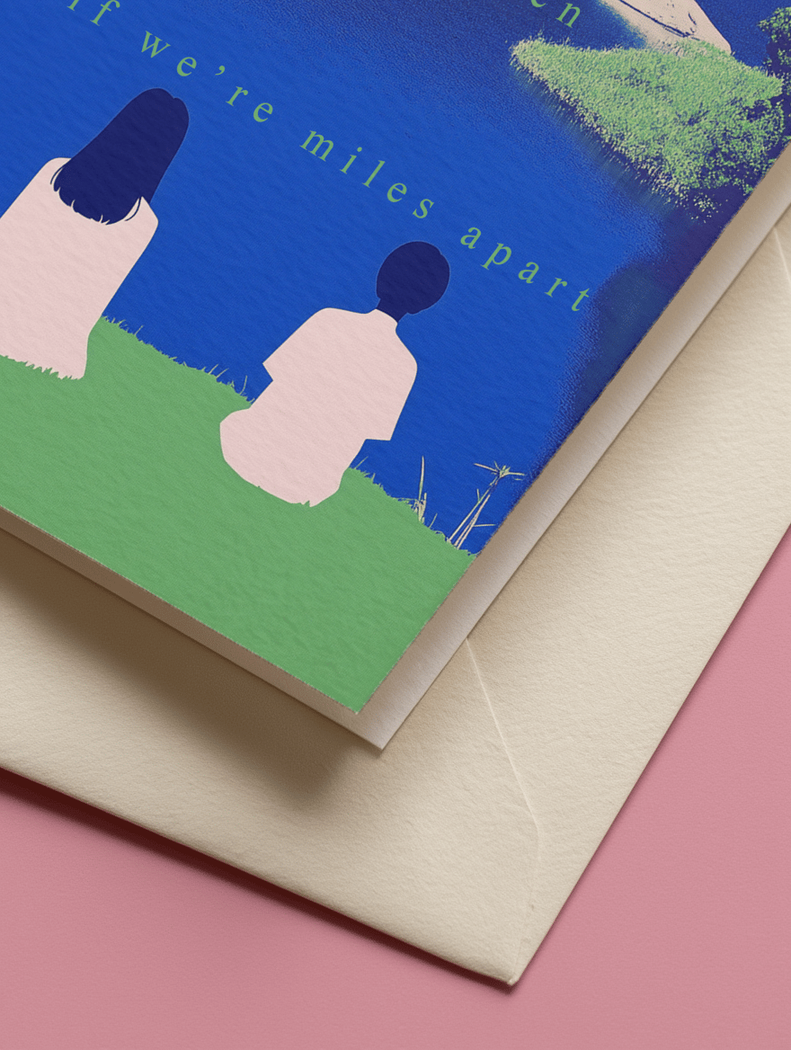 Love You Miles Apart Card mockup 3