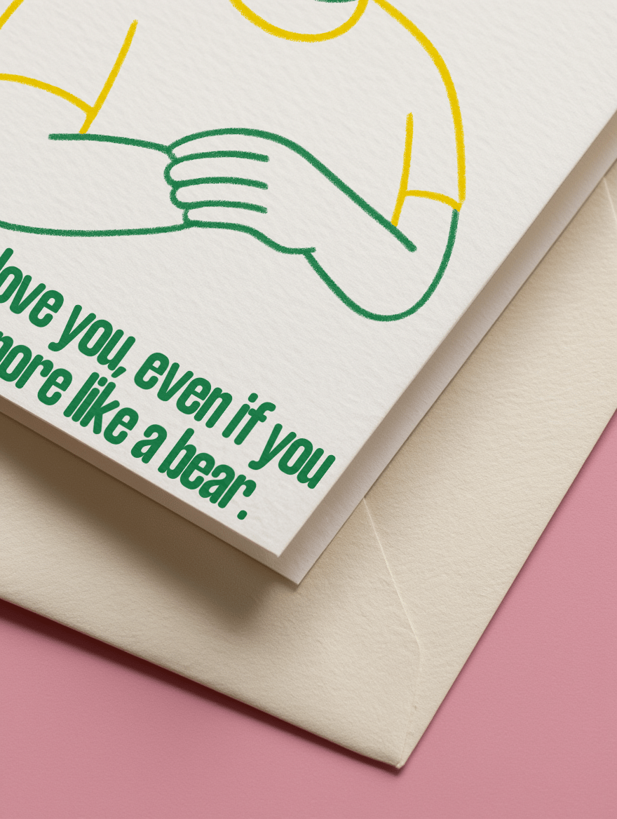Bear Snore Father's Day Card mockup 3