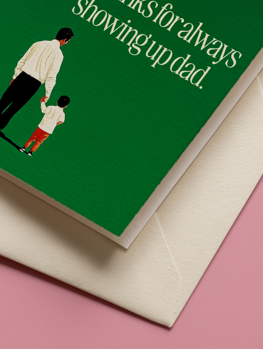 Thanks for Always Showing Up Dad Card mockup 3