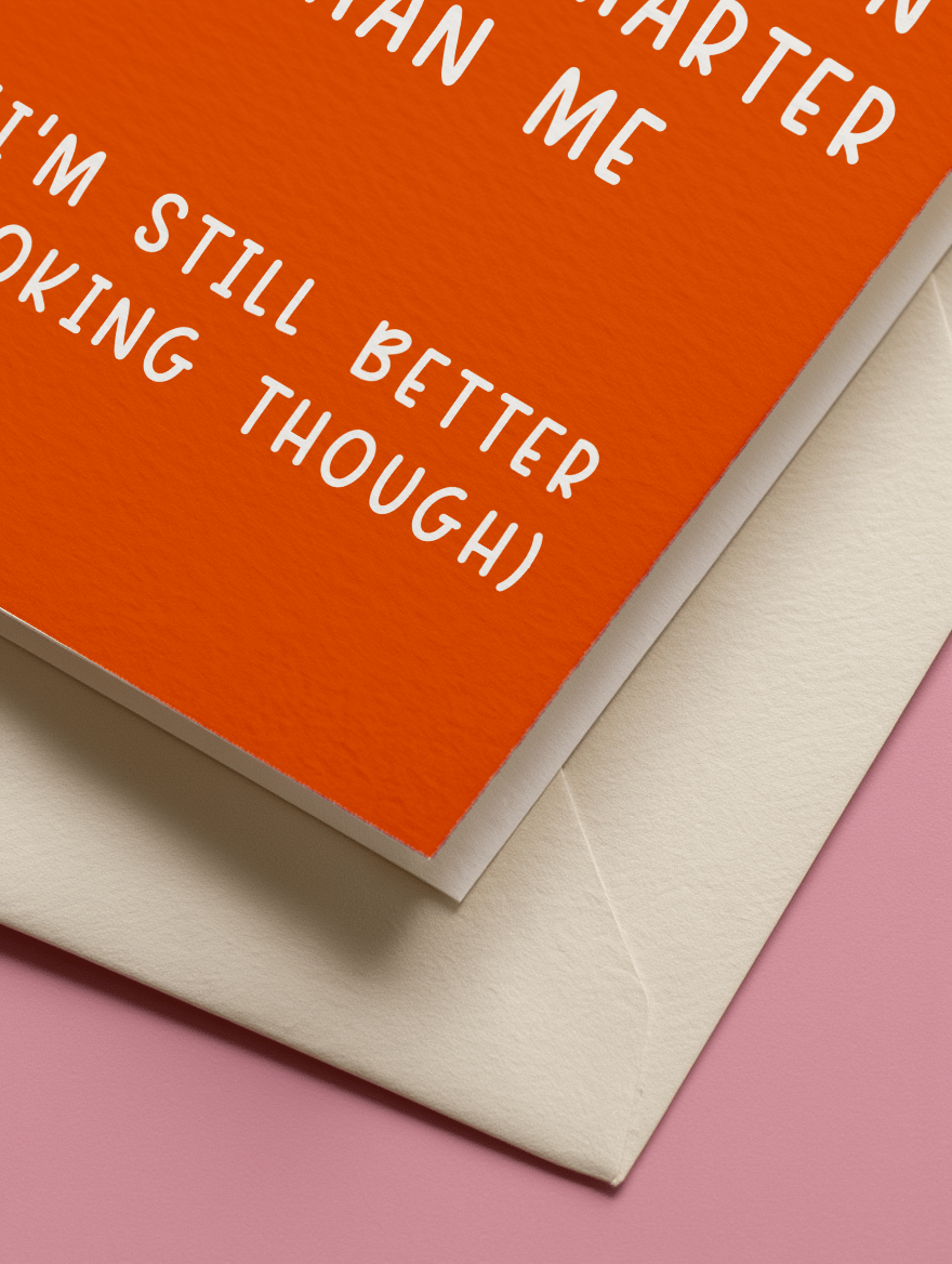 Smarter But I'm Hotter Card mockup 3