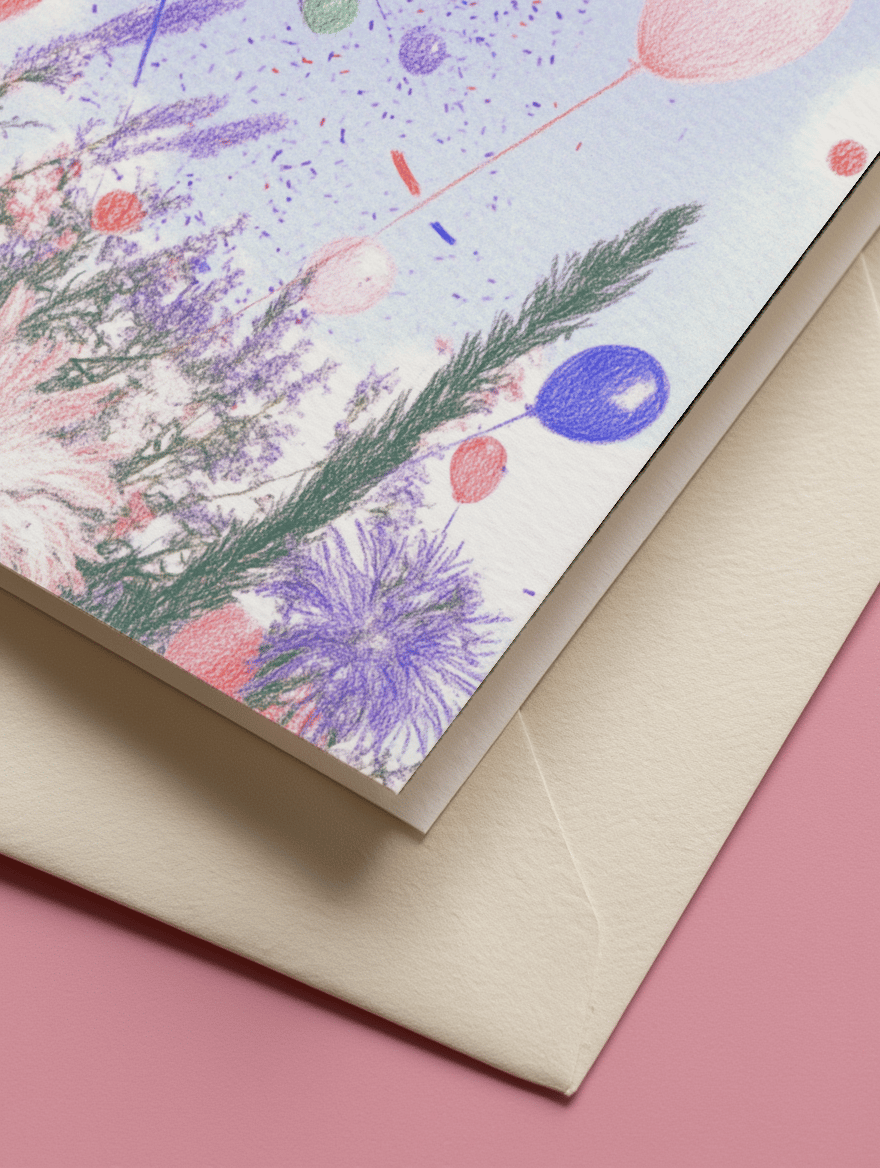 Balloon Bloom Graduation Card mockup 3