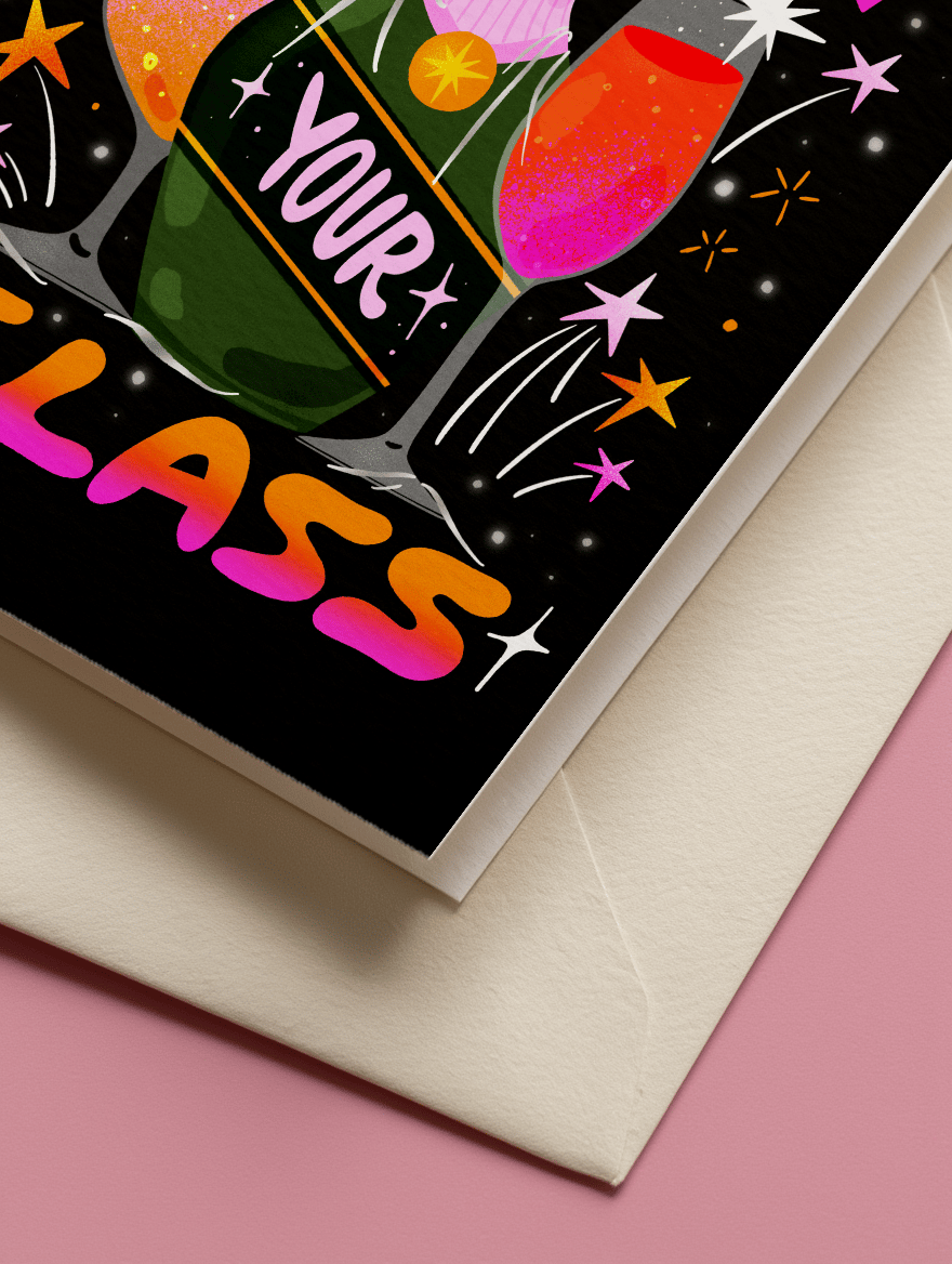 Raise Your Glass Celebration Card mockup 3