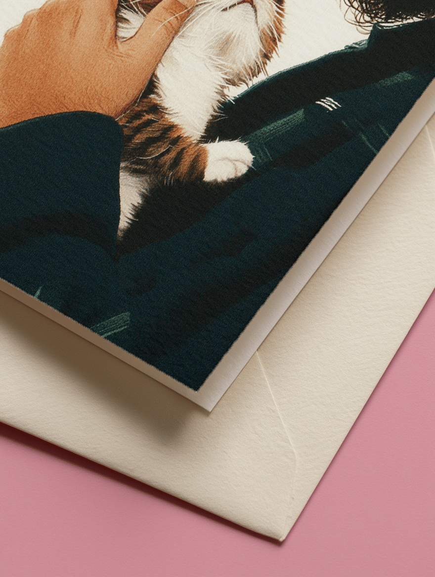 Happy Father's Day Cat Dad Card mockup 2