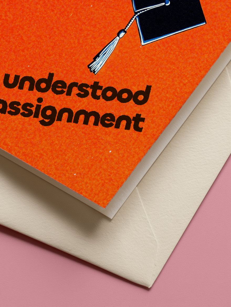 Understood the Assignment Graduation Card mockup 3