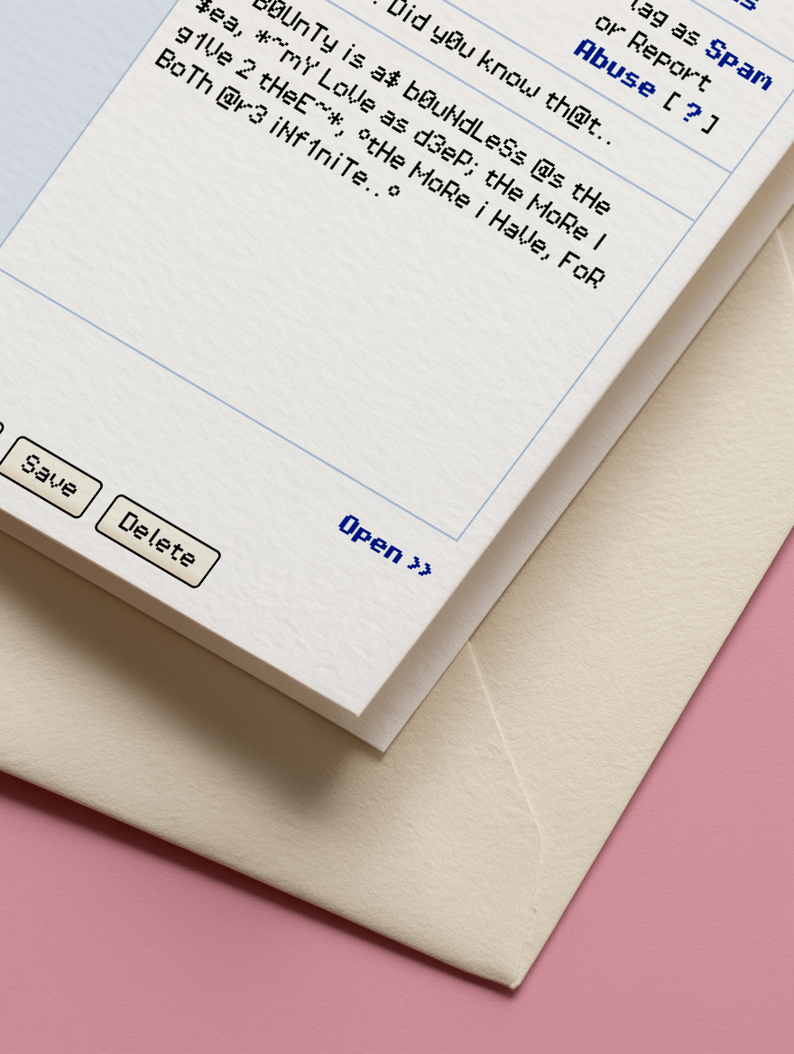 Pixel Juliet Love Email Card mockup 3