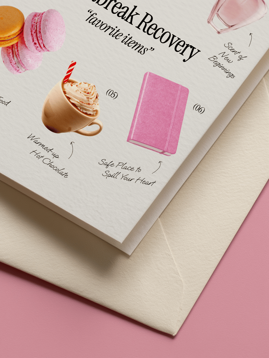 Heartbreak Recovery Starter Pack Card mockup 3