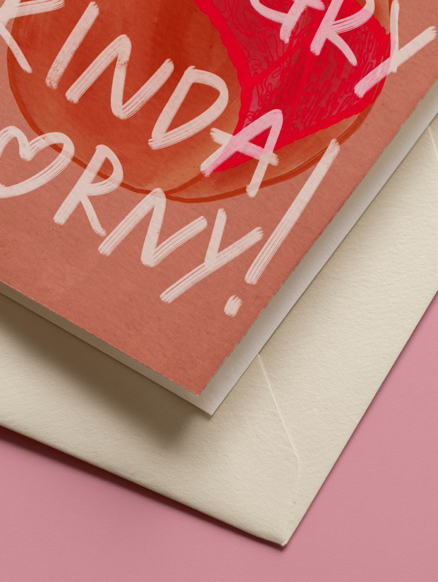Kinda Hungry Kinda Horny Valentine Card mockup 3