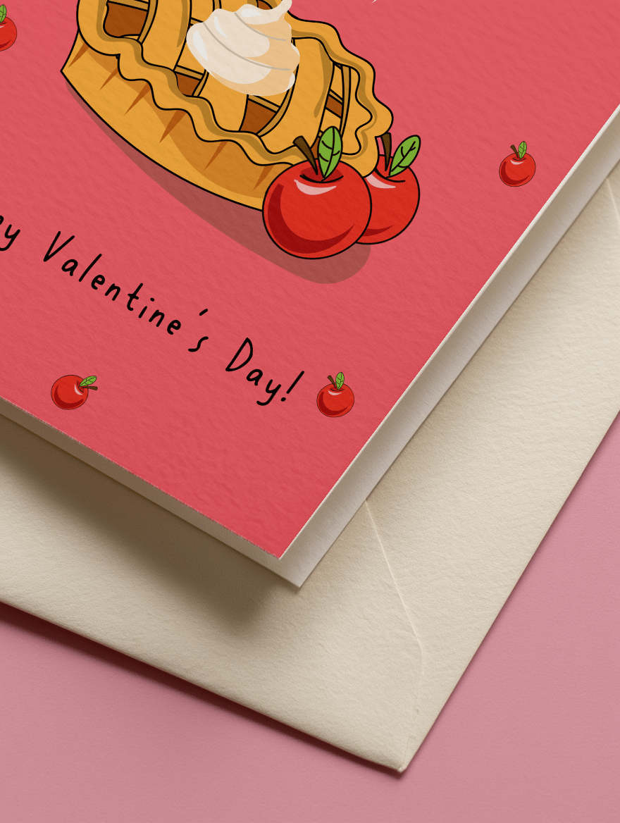 Apple of My Pie Valentine's Day Card mockup 3