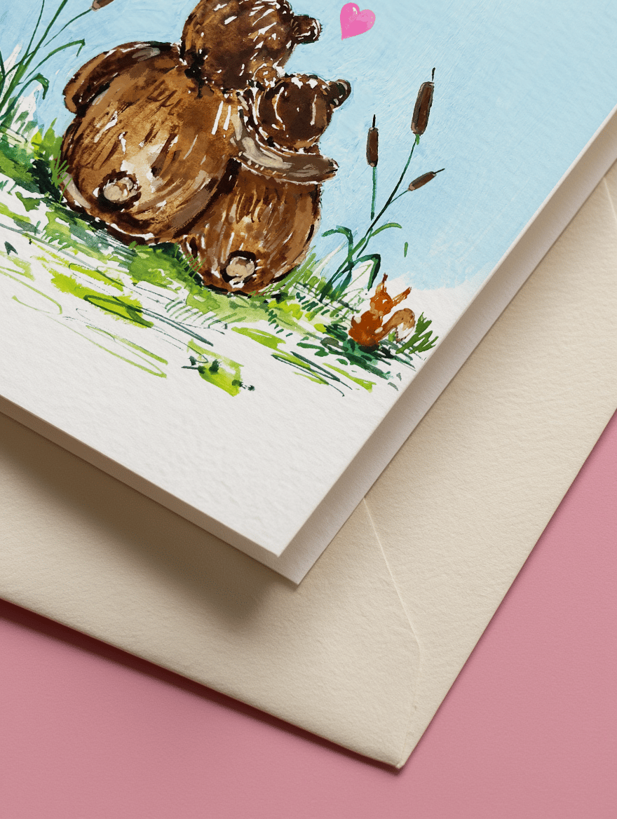 Two Bears Valentine's Day Card mockup 3