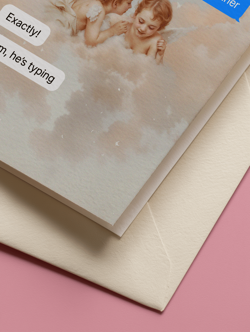 Friendship Humor Angel Card mockup 2