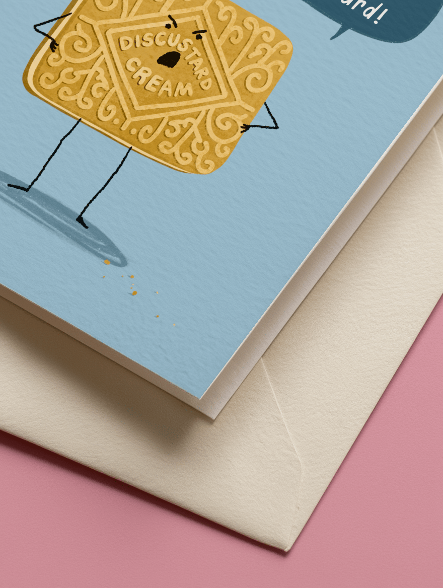 Discustard Cream Crumby Birthday Card mockup 3