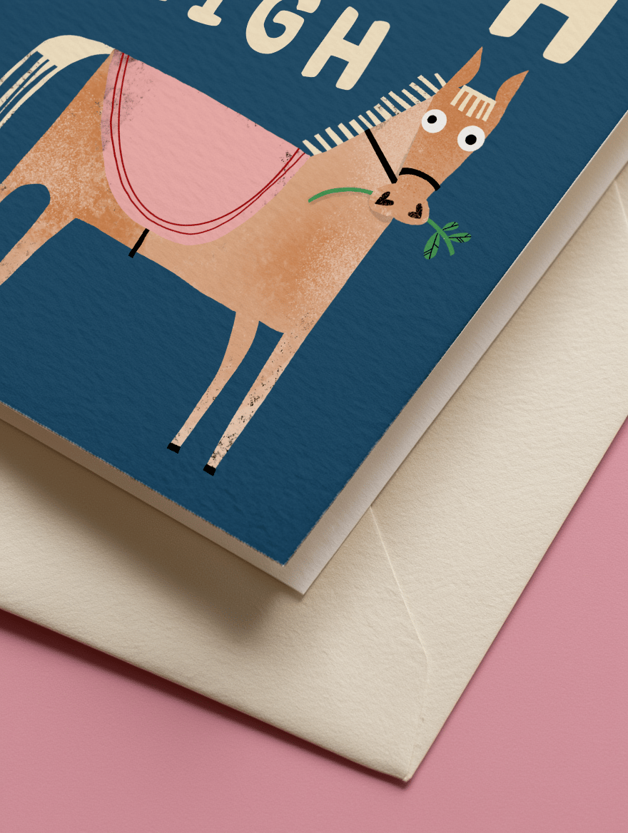 Happy Birth Neigh Horse Card mockup 3